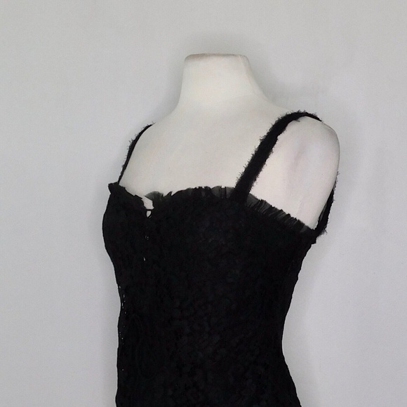 NWT!! ZARA Limited Edition Lace Top Black Lace-Up Front Tank Shirt Crop Large - Picture 8 of 16
